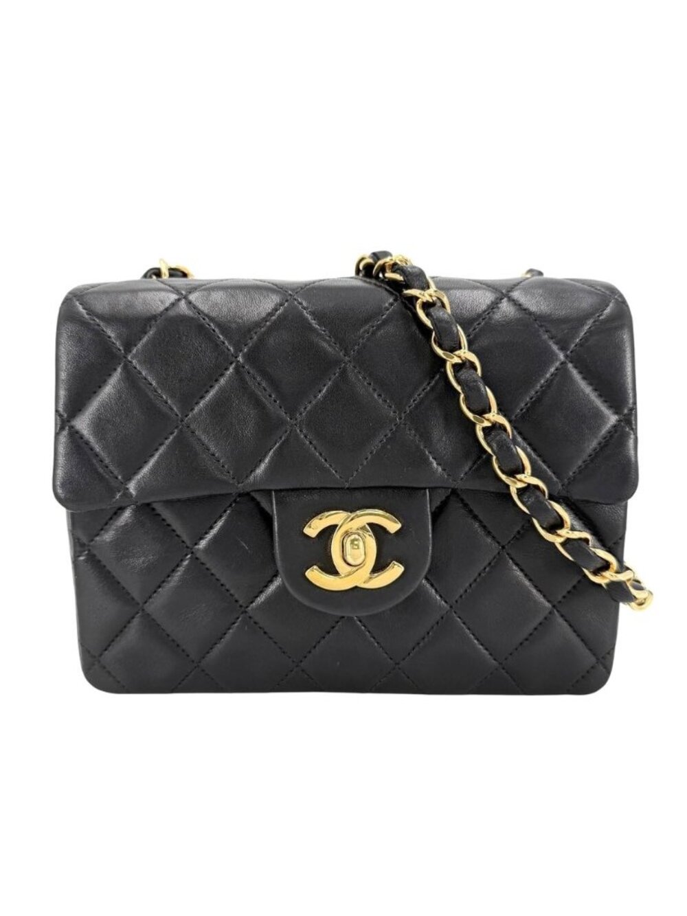 Chanel Shoulder Bag Mini Quilted Chain Turnlock Bag Crossbody Mini CC Logo